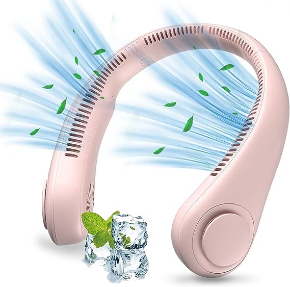 🔥 Portable Bladeless Neck Fan – 360° Hands-Free Cooling, USB Rechargeable Wearable Air Cooler for Summer Travel & Outdoor Activities