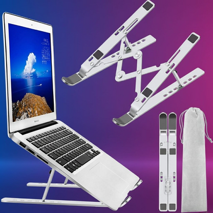 Speed-X 18" Adjustable Aluminum Laptop Stand with Pouch