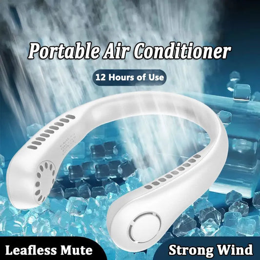 🔥 Portable Bladeless Neck Fan – 360° Hands-Free Cooling, USB Rechargeable Wearable Air Cooler for Summer Travel & Outdoor Activities