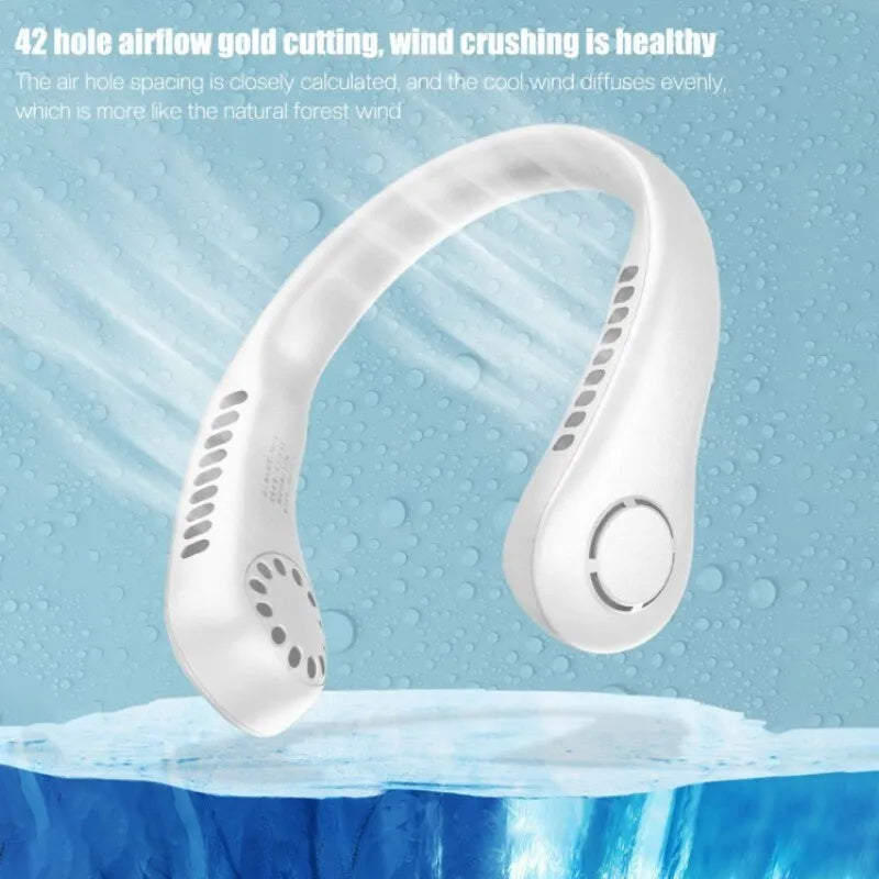 🔥 Portable Bladeless Neck Fan – 360° Hands-Free Cooling, USB Rechargeable Wearable Air Cooler for Summer Travel & Outdoor Activities