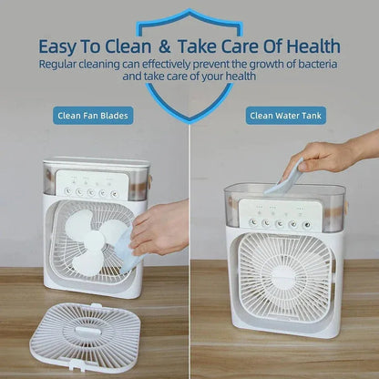 ❄️ Beat The Heat Anywhere – Portable Mini Air Cooler Fan With 3-Speed Cooling